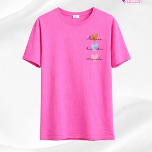 Camisa Dia das Mães - Corações no peito