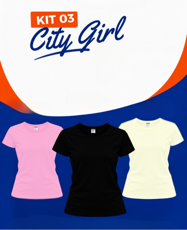 Kit City Girl - 3 Camisas