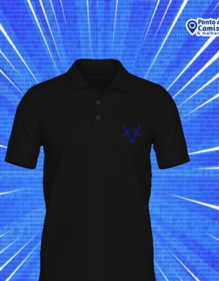 Camisa Parintins Polo – Silhueta Azul Minimalista