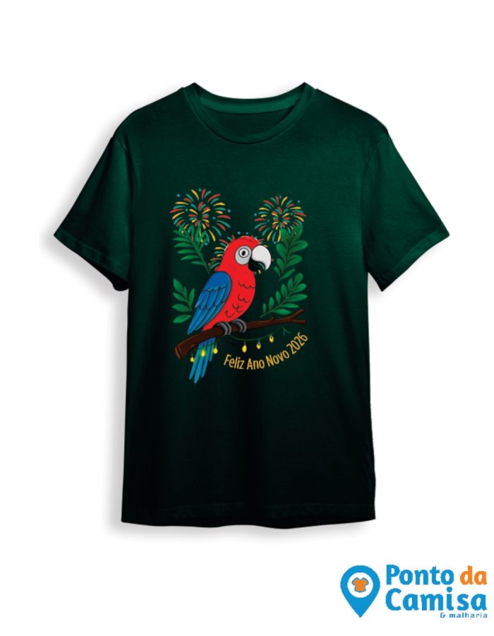 Camisa Réveillon – Arara Feliz 2026